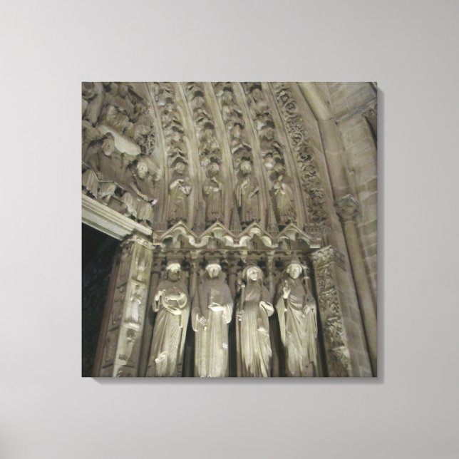 Lienzo Estatuas de Notre Dame (Anverso)