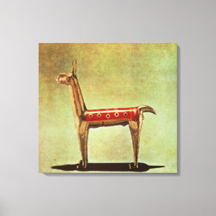 Lienzo Estatuilla de plata de la llama, de Perú, despué