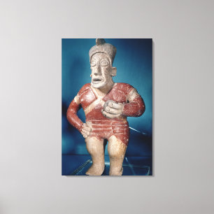 Lienzo Estatuilla de un jugador del tlachtli que lleva un