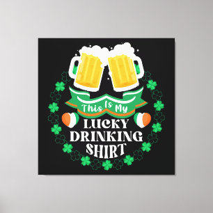 Lienzo Este Es Mi Día De San Patricio De Suerte Bebiendo 