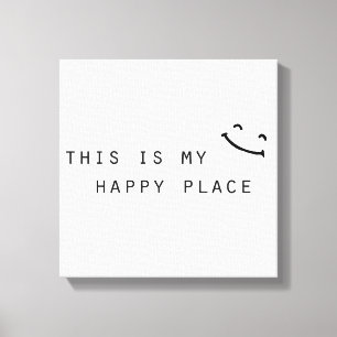 Lienzo este es mi lugar feliz diseño moderno simple