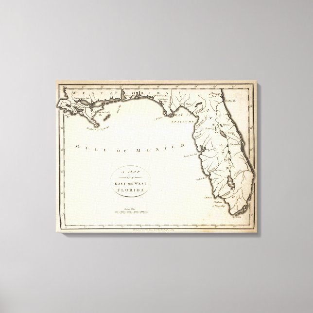 Lienzo Este y oeste de Florida (Anverso)