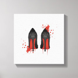 Lienzo Estilettos de fondo rojo zapatos tacones altos y s