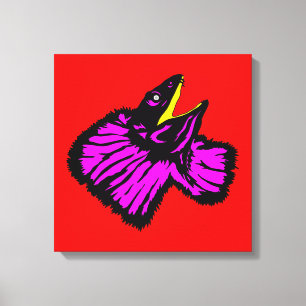 Lienzo Estilizado Neon Pink Frill Lizard