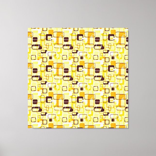 Lienzo Estilo abstracto amarillo y negro moderno (Anverso)