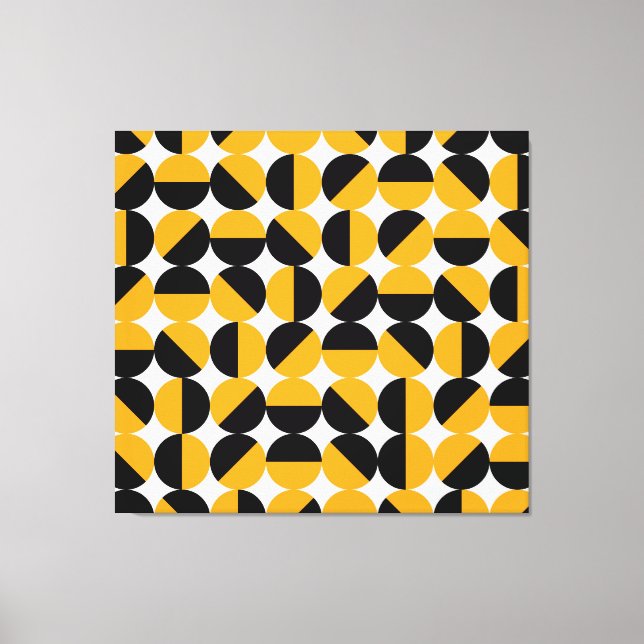 Lienzo Estilo de 70 años, medias círculos geométricos. (Anverso)