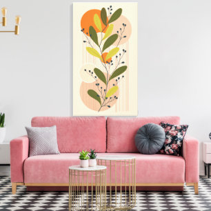 Lienzo Estilo de Boho moderno, botánico y geométrico