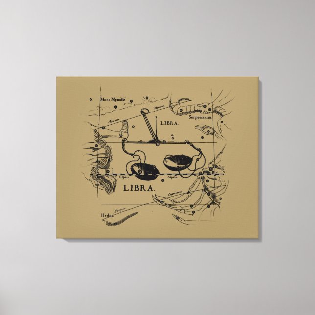 Lienzo Estilo de Hevelius de la Constelación de Libra Vin (Anverso)