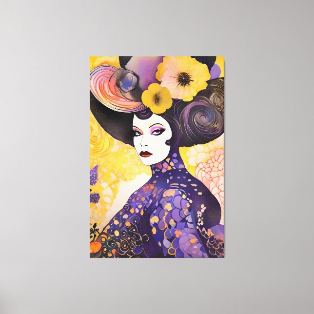 Lienzo Estilo de klimt de reina de arrastre espléndido (Anverso)