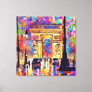 Lienzo Estilo de pintura al óleo abstracto Arco de París 