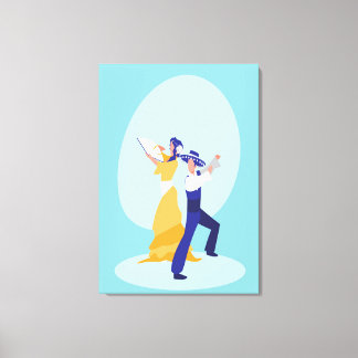 Lienzo Estilo de salsa de pareja de baile