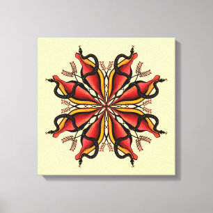 Lienzo Estilo de tatuaje de flor de las serpientes de gót