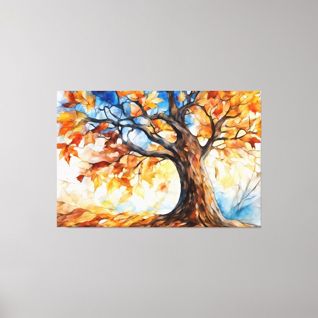 Lienzo Estilo de vidrio manchado otoño/otoño (Anverso)