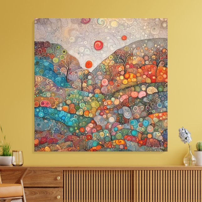 LIENZO ESTILO KLIMT COLORIDAS BLANCAS DE PAISAJE BLANCO (Insitu (Sala de estar))
