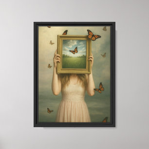 Lienzo Estilo mariposa armazón de enrejado Imprimir