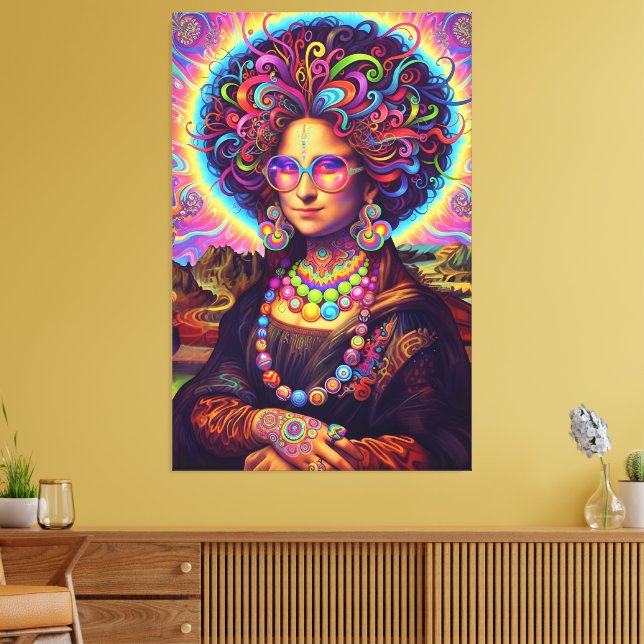 Lienzo Estilo Mona Lisa Psicodélico (Insitu (Sala de estar))