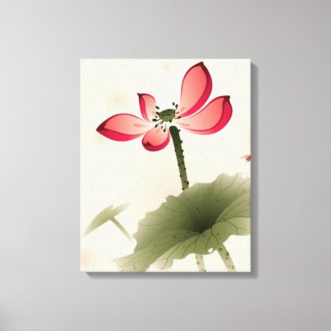 Lienzo Estilo oriental Lotus (Anverso)