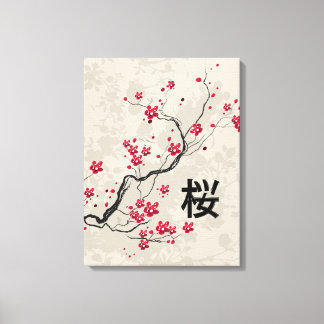 Lienzo Estilo oriental Sakura Cherry Blossom Art