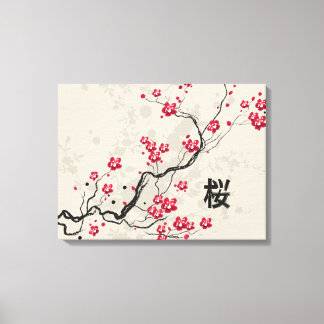 Lienzo Estilo oriental Sakura Cherry Blossom Art
