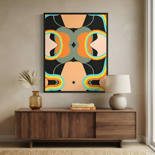Lienzo Estilo Retro Abstracto Vibrante de los 70