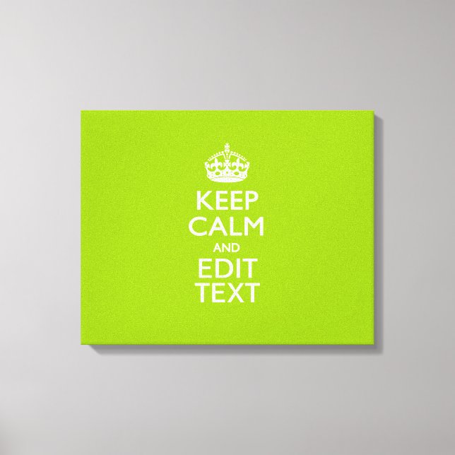 Lienzo Estilo Verde Android Mantenga la calma y el texto (Anverso)