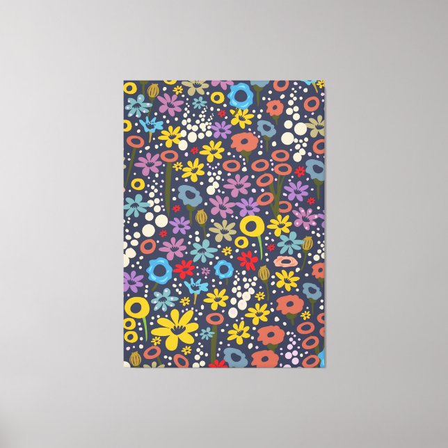 Lienzo estilo vintage estampado floral (Anverso)