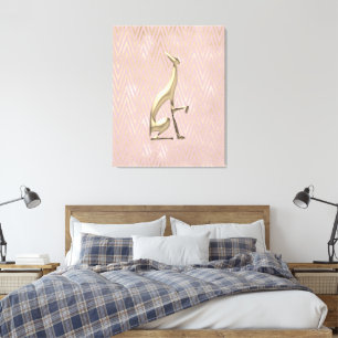Lienzo Estirado Art Déco Gris Rose Gold