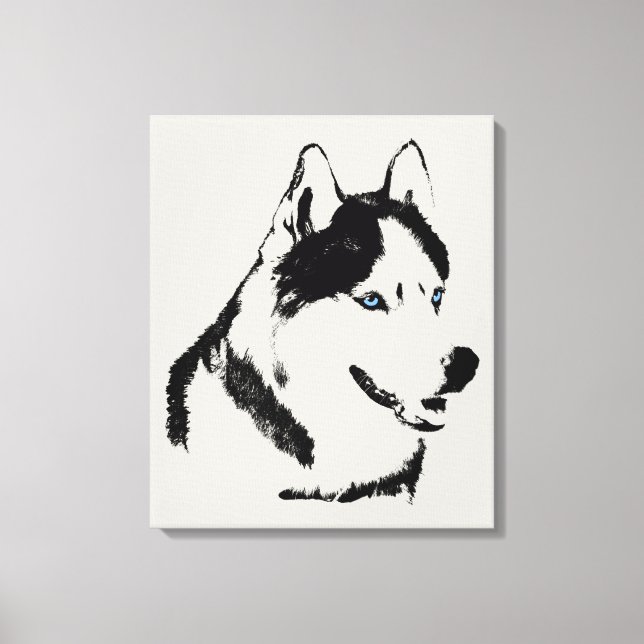 Lienzo estirado con estampa de Husky Siberiano (Anverso)