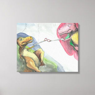 Lienzo estirado de 20"x16"x1.5" "Creación de Rex-T