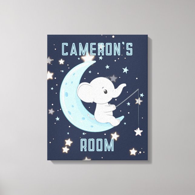 Lienzo estirado de 4 estrellas de elefante bebé pe (Anverso)