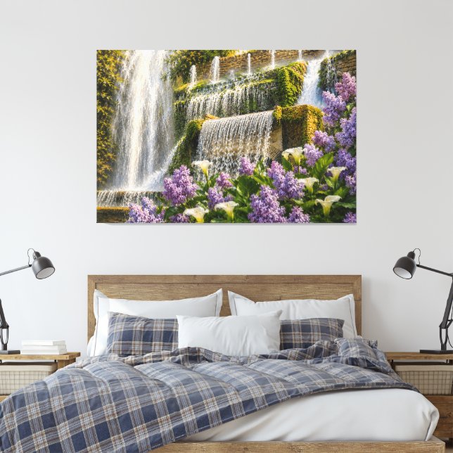 Lienzo estirado de cascada de lilas (Insitu(Dormitorio))