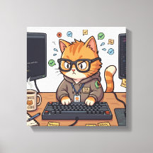 Lienzo Estirado de Gato Real | Arte de Pared Elega