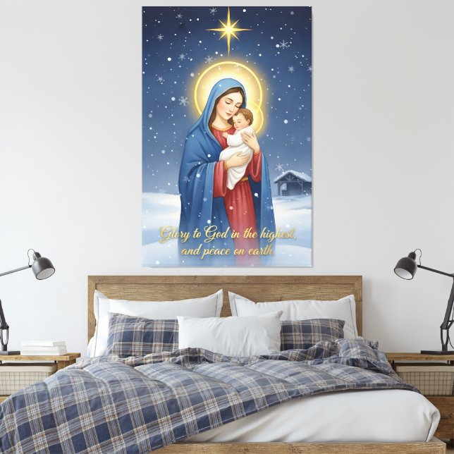 Lienzo estirado de la Santa Madre y el Niño Jesús (Insitu(Dormitorio))