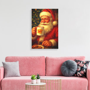 Lienzo estirado de Santa navideño vintage