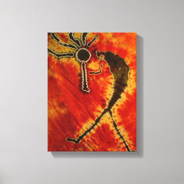 Lienzo estirado de tinte de Kokopelli (Anverso)