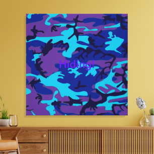 Lienzo estirado impreso en camuflaje azul oscuro y