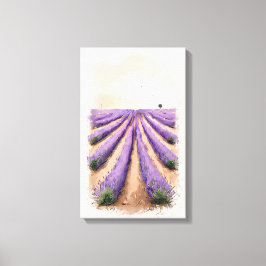 Lienzo estirado - Pintura de campo de lavanda