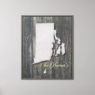 Lienzo estirado rústico del estado de Rhode Island