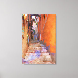 Lienzo Estrechos pasos Taormina Sicily Italia Pintura de 