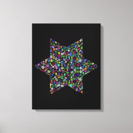 Lienzo Estrella de David Colorida