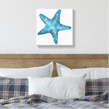 Estrella de mar azul acuarela náutica