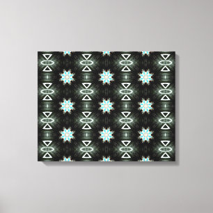 Lienzo estrella de plumas azules sobre negro