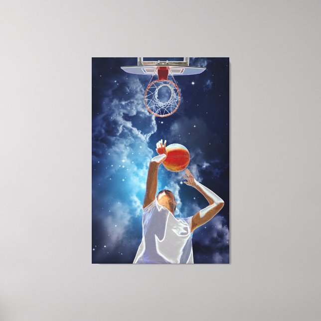 Lienzo Estrella futurista de baloncesto (Anverso)