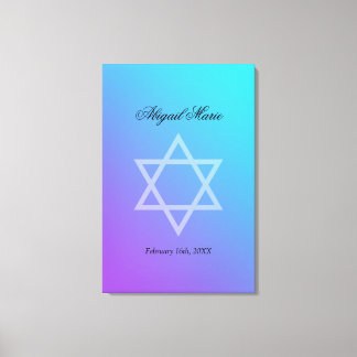 Lienzo Estrella morada verde azulada de David Bat Mitzvah