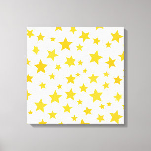 Lienzo estrellas amarillas sobre fondo blanco