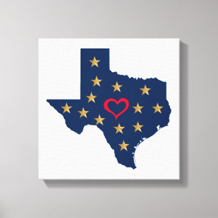 Lienzo Estrellas brillantes y de amor en Texas