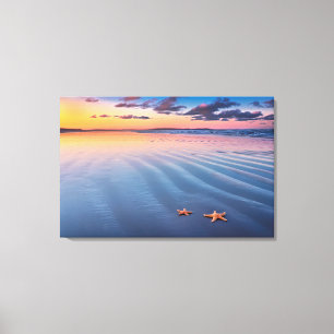 Lienzo Estrellas de mar en la arena