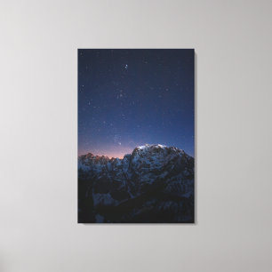 Lienzo Estrellas y montañas nevadas