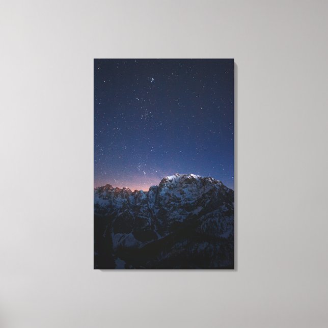 Lienzo Estrellas y montañas nevadas (Anverso)