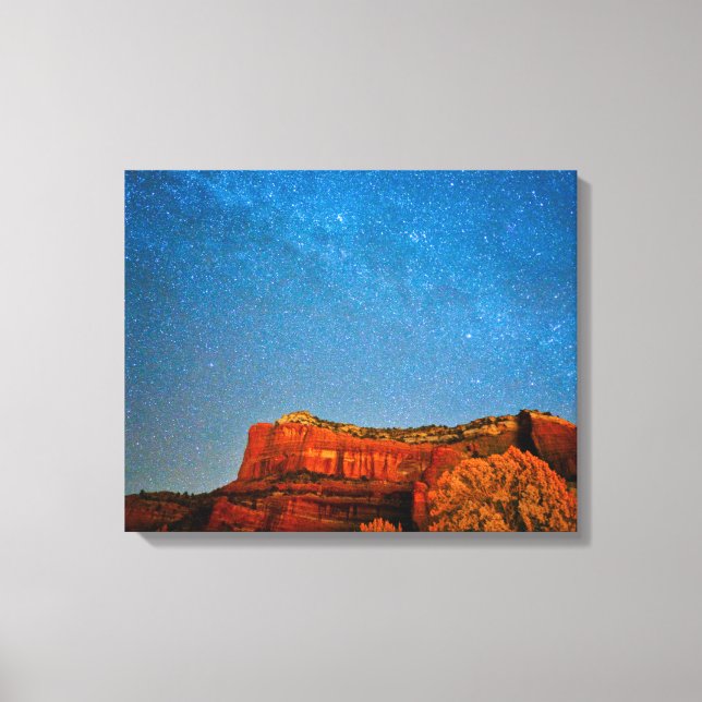 Lienzo Estrellas y roca roja (Anverso)